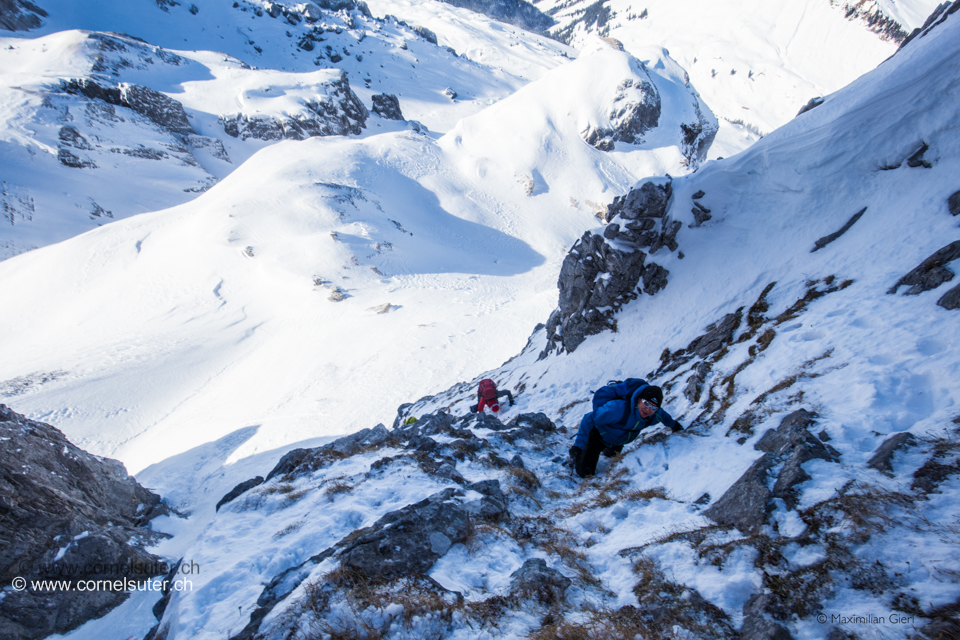 Am Abstieg mit Nordwand feeling (Bild von Max)
