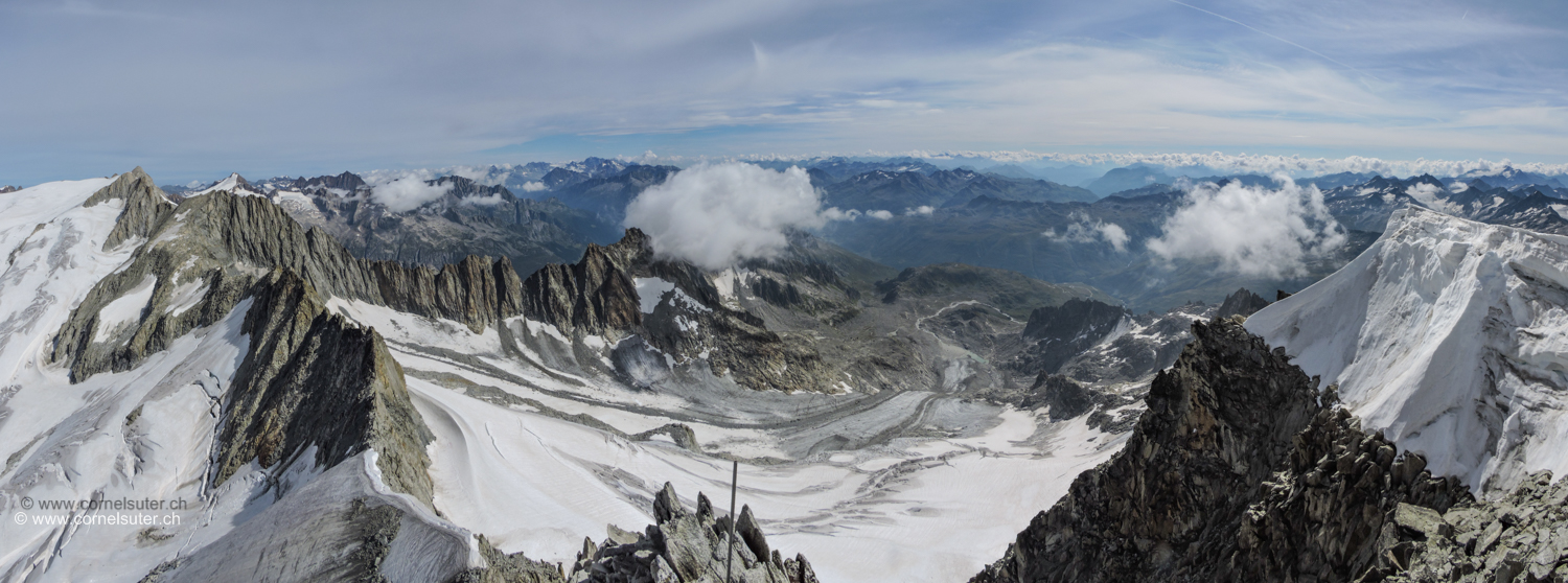 Pano, Rhonegletscher, Dammastock, Sustenhorn, Tiefenstock, Tiefengletscher usw.