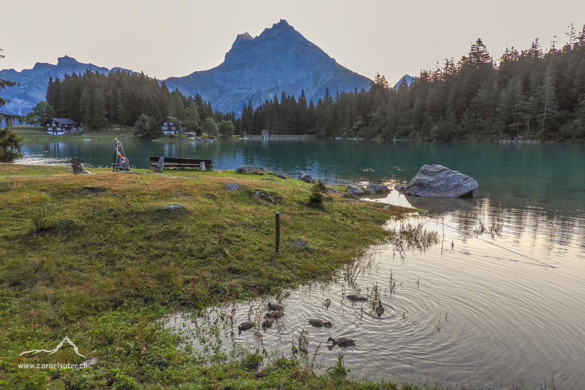 Start um 7 Uhr beim Arnisee 1370m.