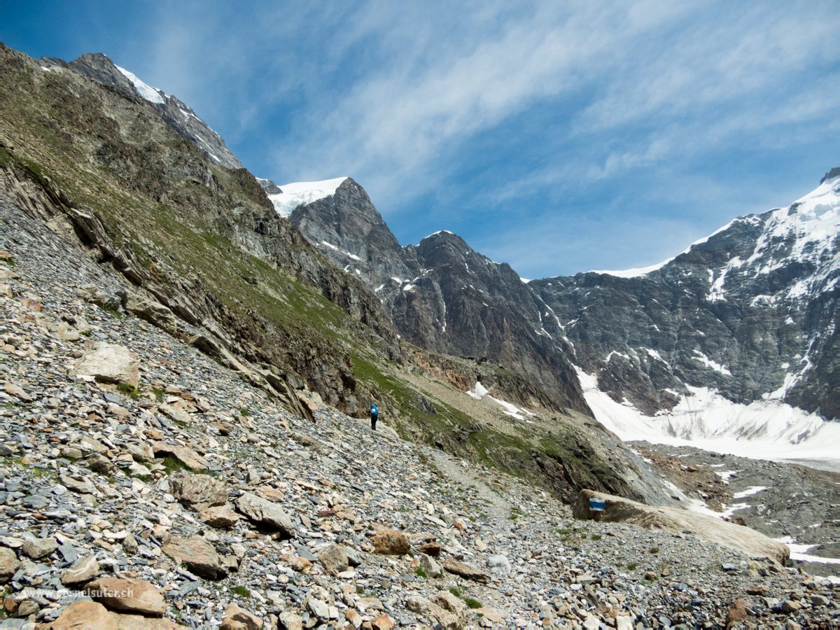 Wir erreichen bald nach ca 1800hm die Rottalhütte.