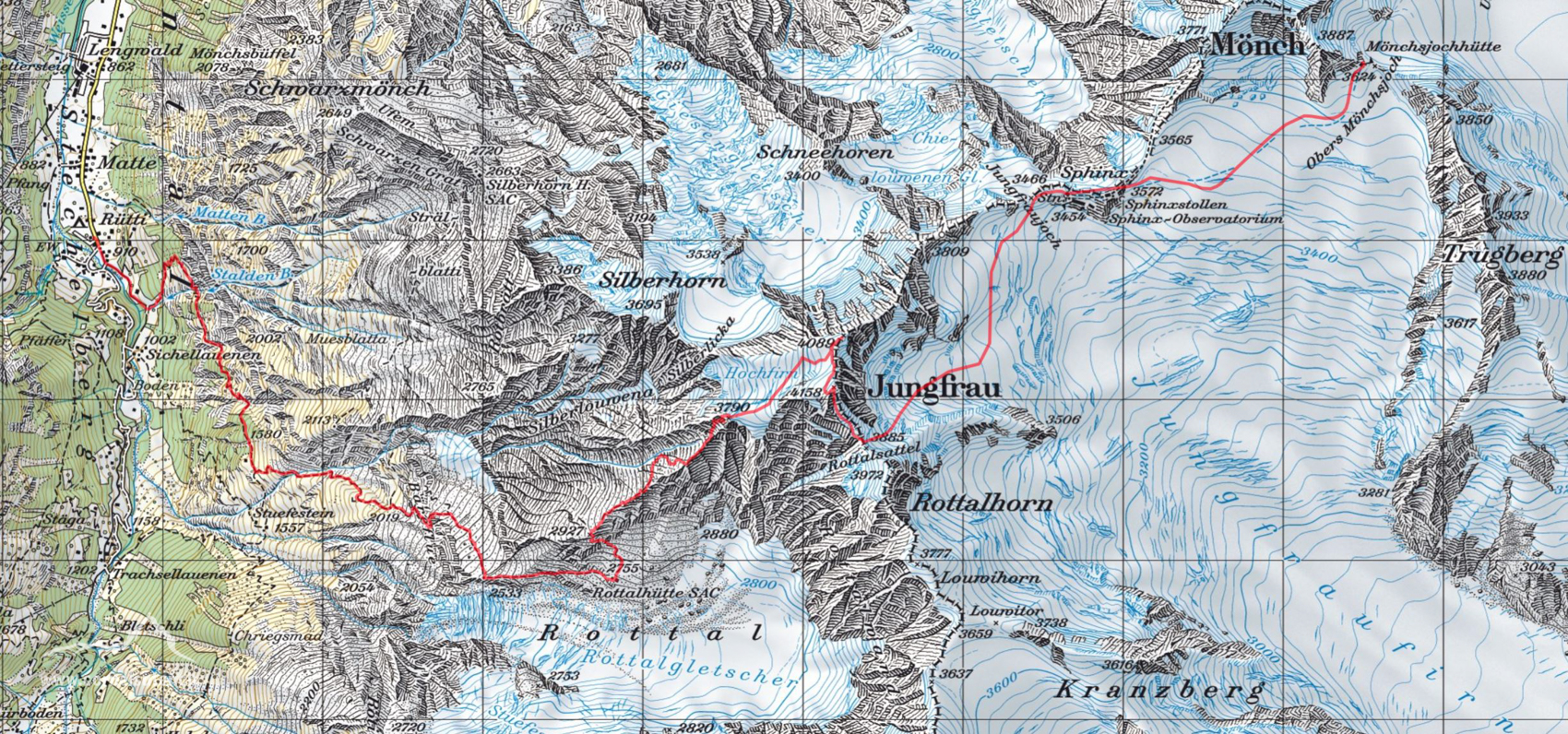 Diese Route wurde am Tourentag mit dem Satmap Active 20  aufgezeichnet und bezieht sich auf die damalige Situation (Wetter, Gelände, Gruppe etc.) 