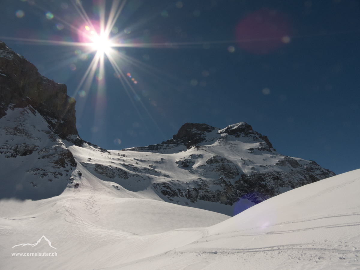 Sicht zurück die Chammlilücke und das Schärhorn 3295m.