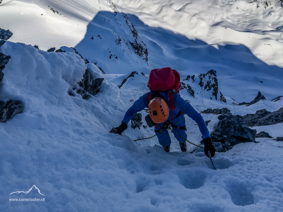 Beim Aufstieg, Nordwand feeling. (Bild von Severin)