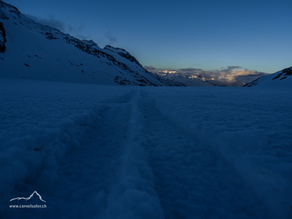 Allein allein auf dem gesamten Gebiet Rhonegletscher