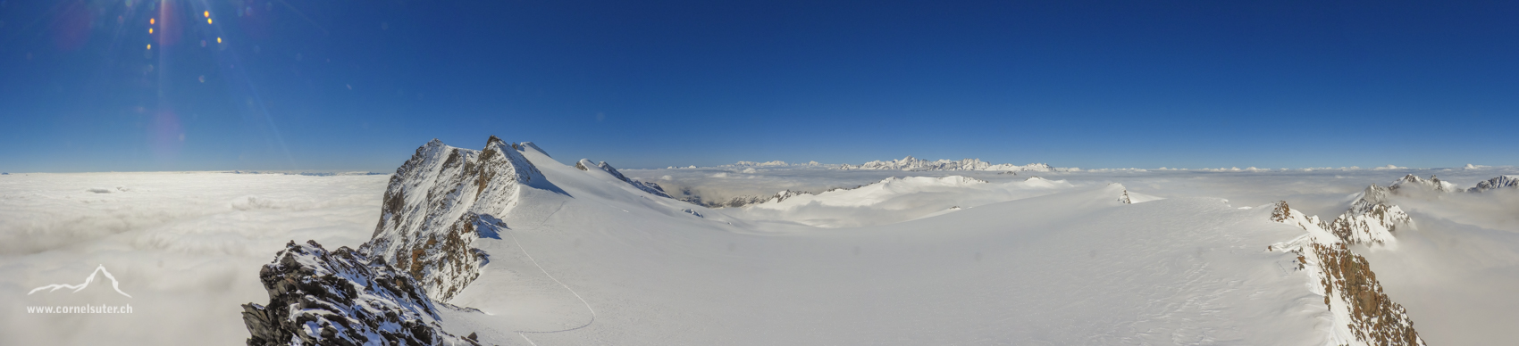 Pano auf dem Eggstock 3554m.