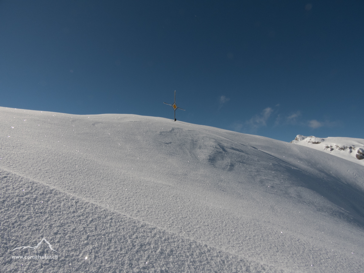 Gipfelkreuz in Sicht.