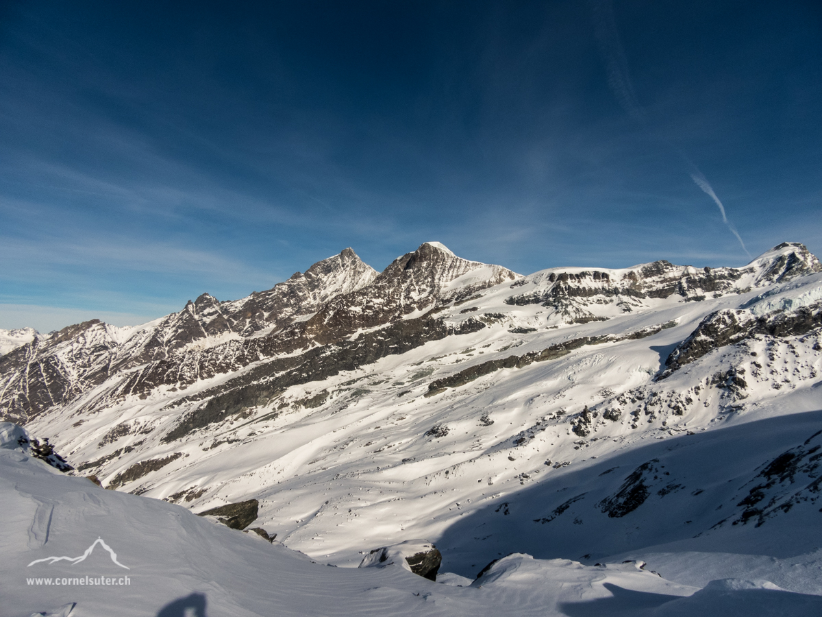 Mit Täschhorn, Alphubel, Allalinhorn.