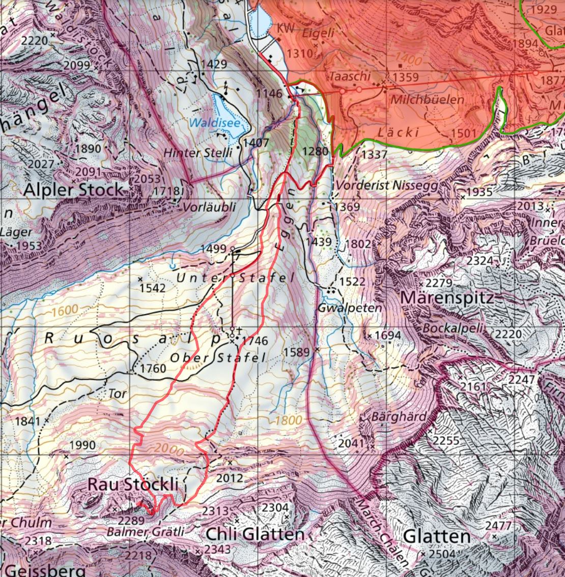 Diese Route wurde am Tourentag mit dem Satmap Active 20  aufgezeichnet