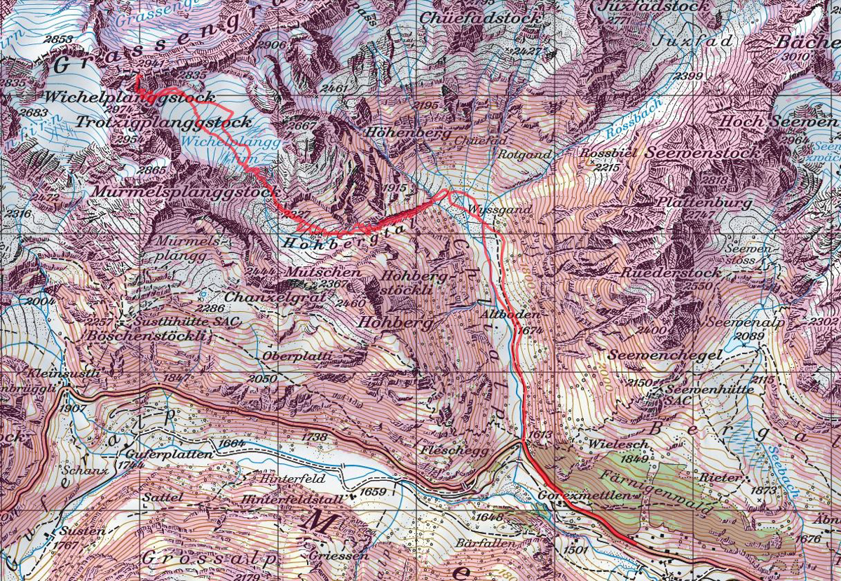 Diese Route wurde am Tourentag mit dem Satmap Active 20  aufgezeichnet