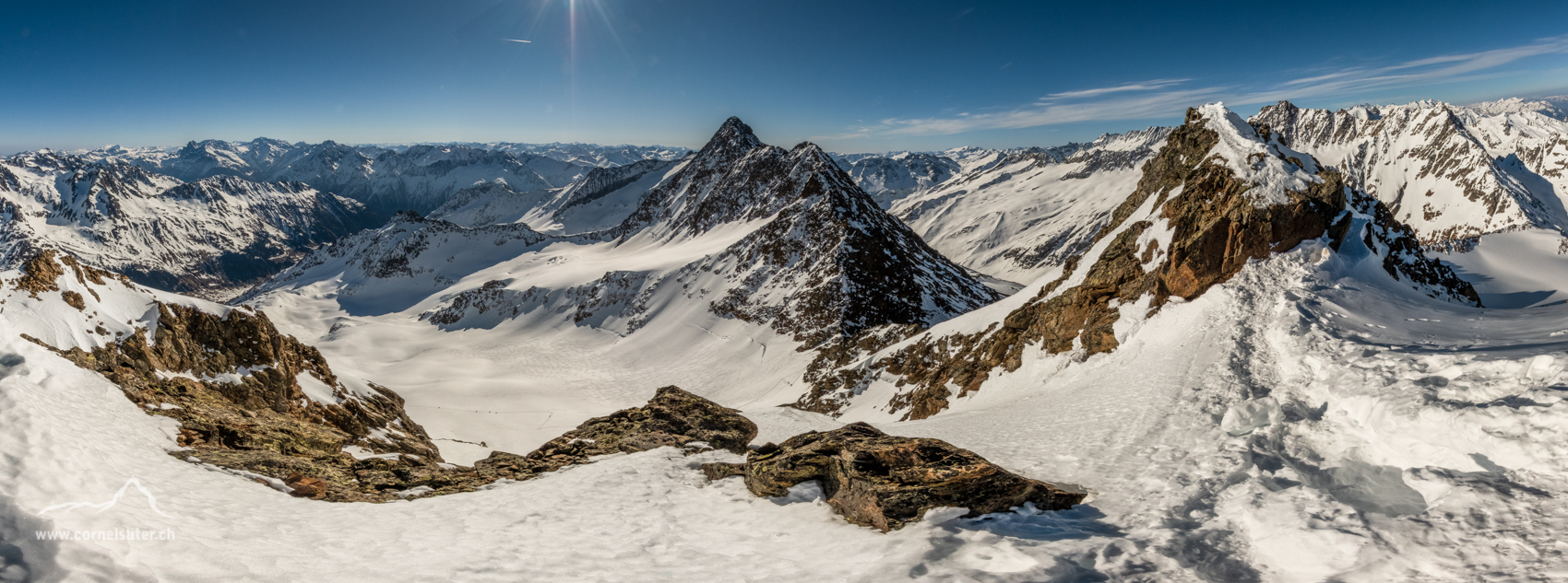 Panobild, markant mitte Bild der Fleckistock