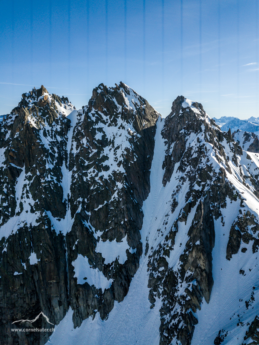 Flugbild, hier gut zu sehen das Südwest Couloir.