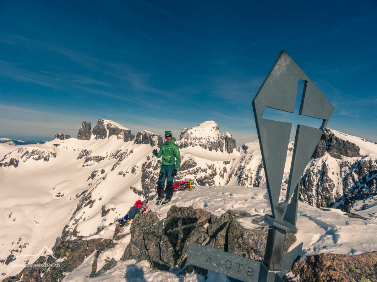 Ankunft auf dem Bächenstock 3010m.