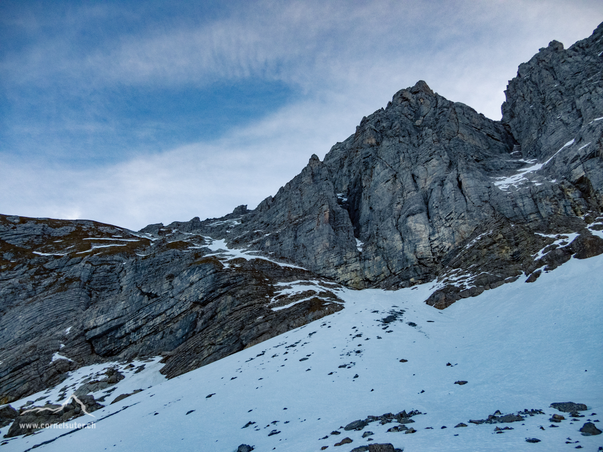 Das Band zum Einstieg in die Nordwand.