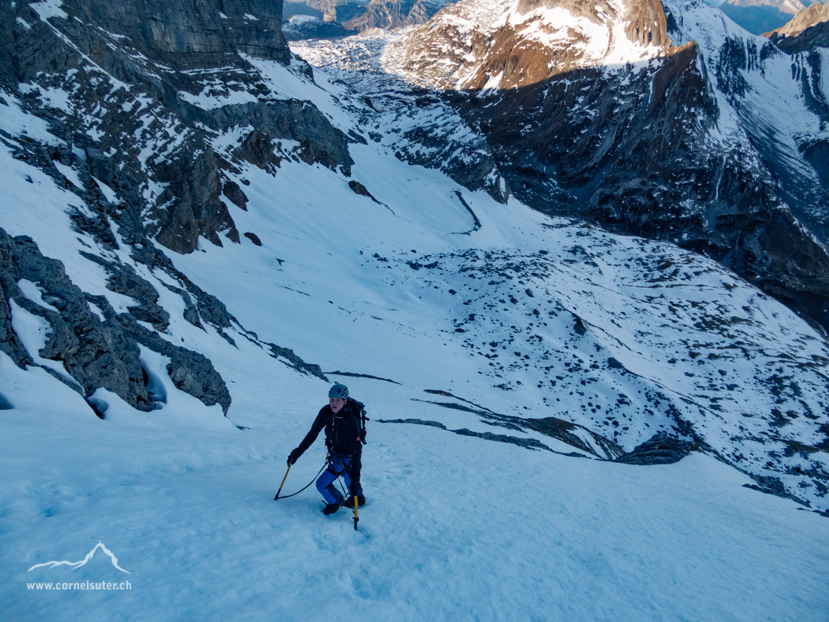 Gute Verhältnisse in der Bös Fulen Nordwand.