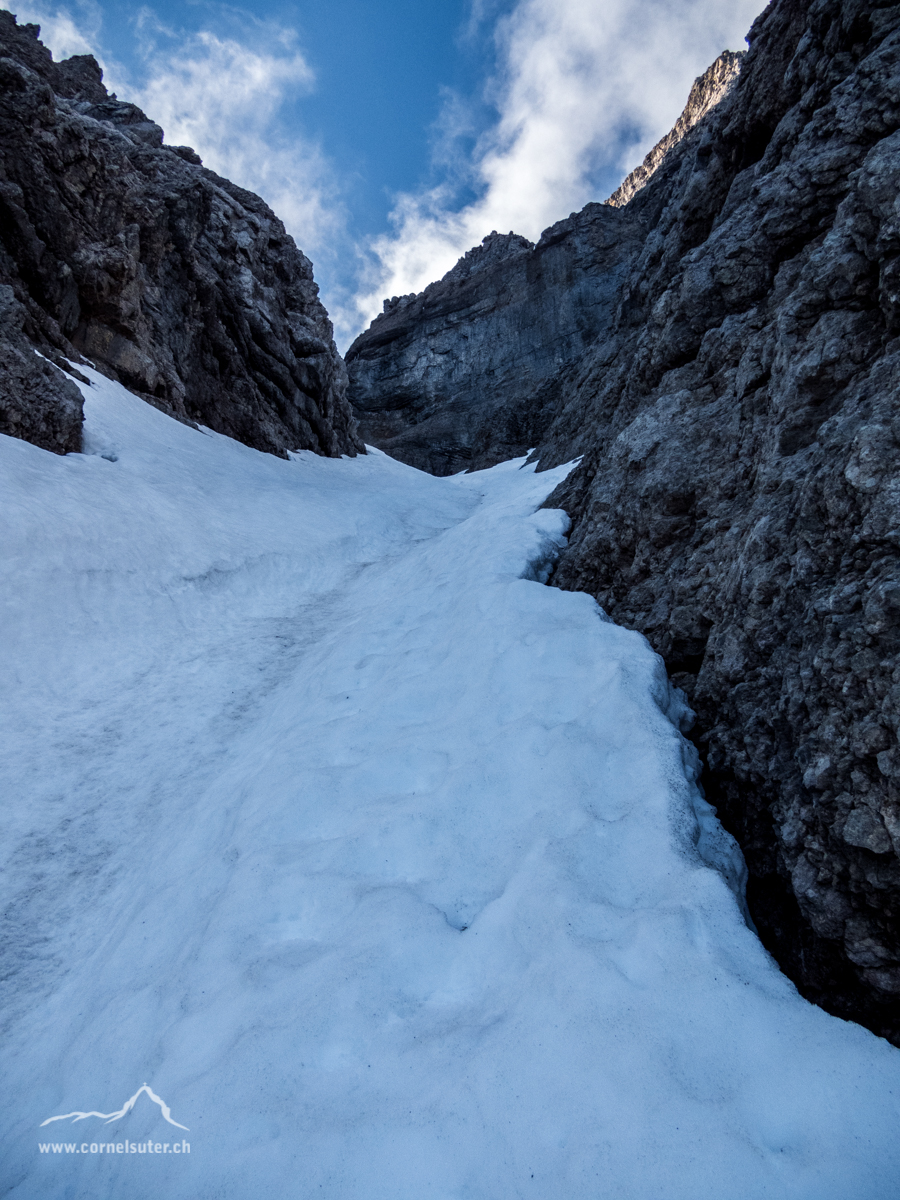Ankunft beim ersten Couloir.