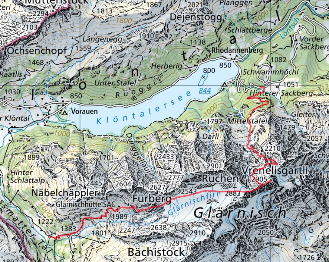 Diese Route wurde am Tourentag mit dem Satmap Active 20  aufgezeichnet und bezieht sich auf die damalige Situation (Wetter, Gelände, Gruppe etc.) 