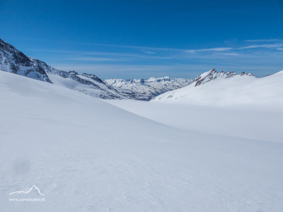 Und weiter gehts, freie Fahrt auf dem Rhonegletscher.