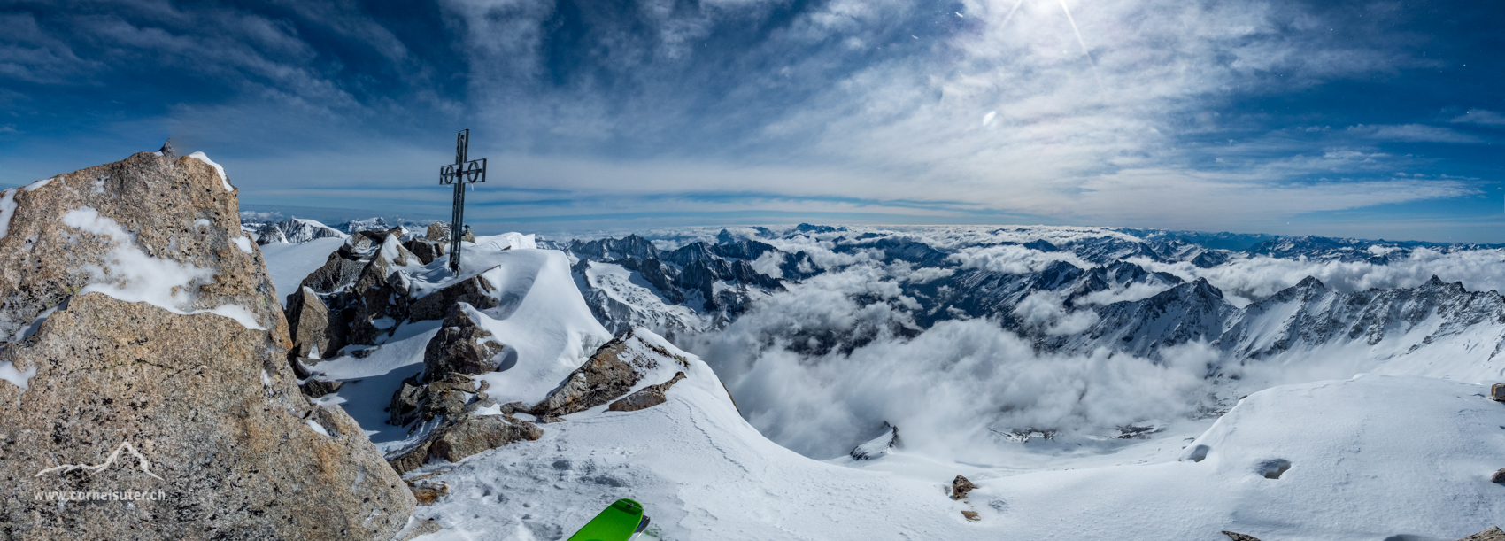 Ankunft auf dem Dammastock 3631m, der höchste Zentralschweizer Punkt.