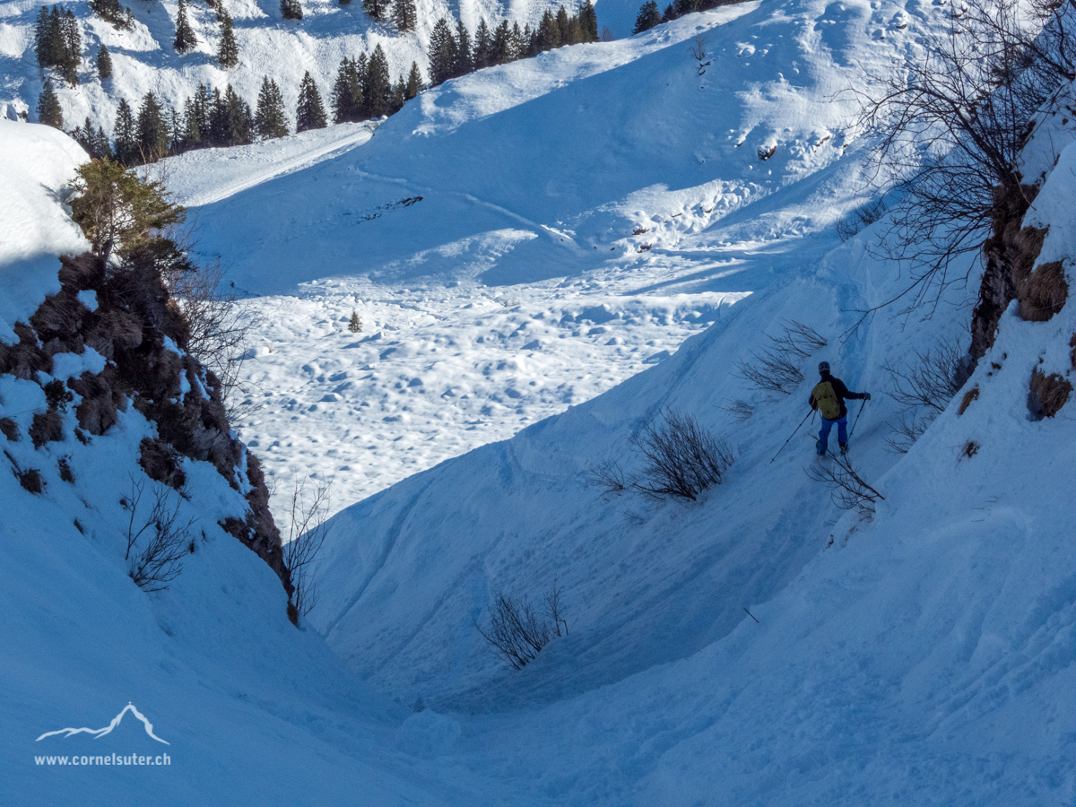 Weider beim Couloir, die Schlüsselstelle dieser Tour.