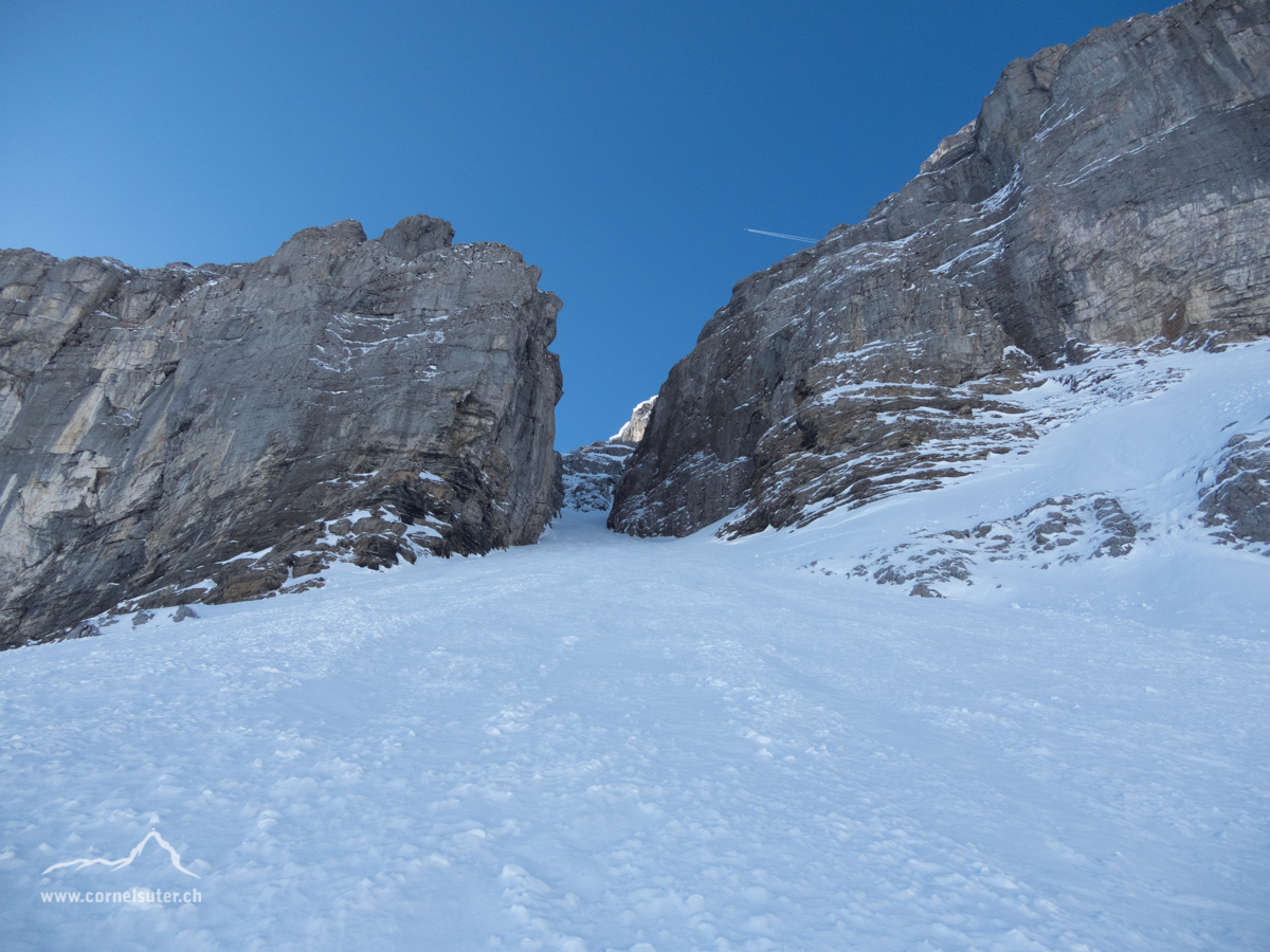Sicht hinauf zum Nordcouloir.