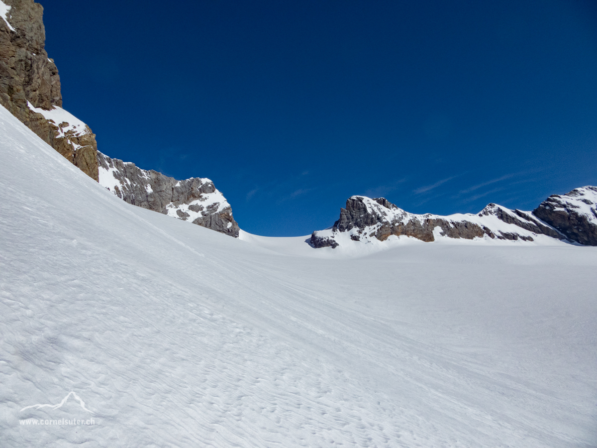 Gletscher gwaggel hinauf zum Chammlijoch 3004m.