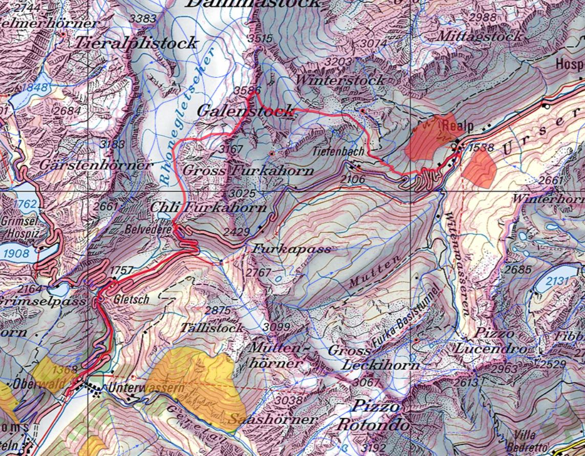 Diese Route wurde am Tourentag mit dem Satmap Active 20  aufgezeichnet und bezieht sich auf die damalige Situation (Wetter, Gelände, Gruppe etc.) 