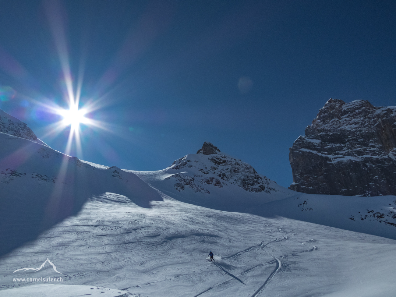 Rechts oben der Ostpfeiler des Titlis... Imposant.