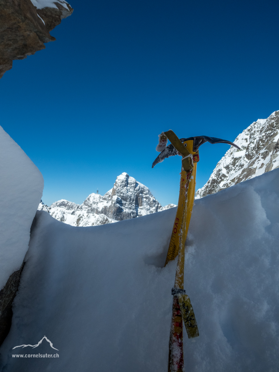 Ankunft bei der Lücke mit Sicht zum Titlis 3238m.