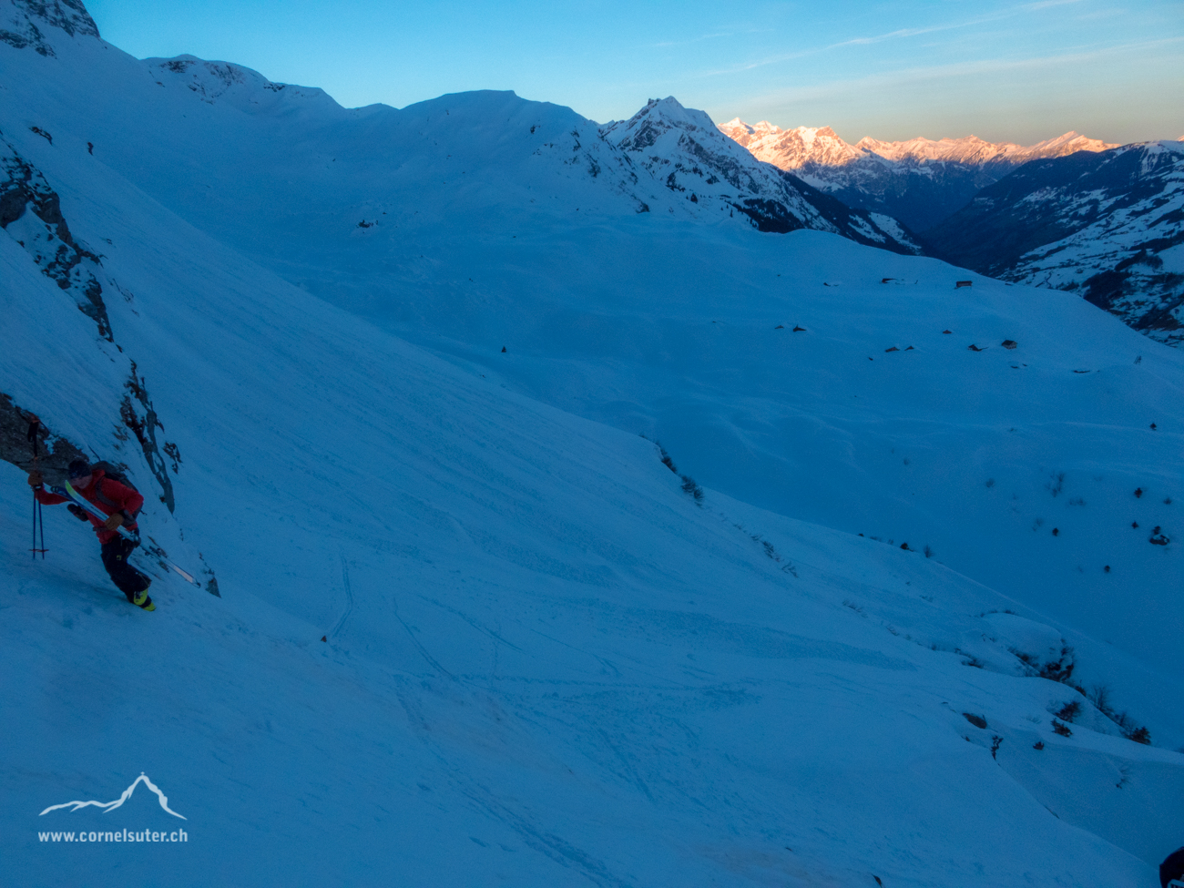 Chammlitritt beim Aufstieg, bei guten Verhältnisse kann mit Ski aufgestiegen werden. 